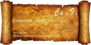 Csernai Iván névjegykártya